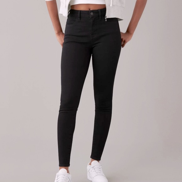 American Eagle Size 4 Long Next Level Stretch Hi-Rise Black Jeans - Picture 1 of 4